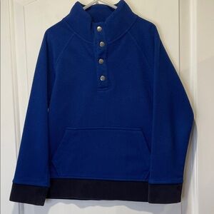 Crewcuts Blue Fleece Pullover with Snap Buttons size 6-7